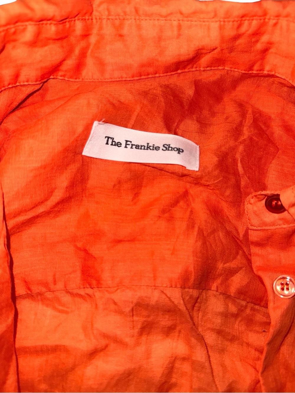 Orange Linen Button-Up Shirt - Picture 5 of 5